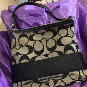 Medium size Authentic black and grey Coach purse